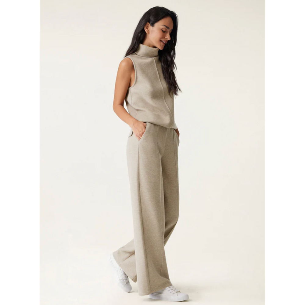 OGL HOT ITEM! High Waisted Straight Leg Pull On Pant NWT SIZE S BEIGE - Picture 4 of 6